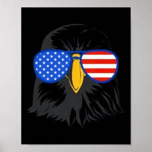 Affiche Patriotique Eagle Sungles 4 Juillet Usa American B