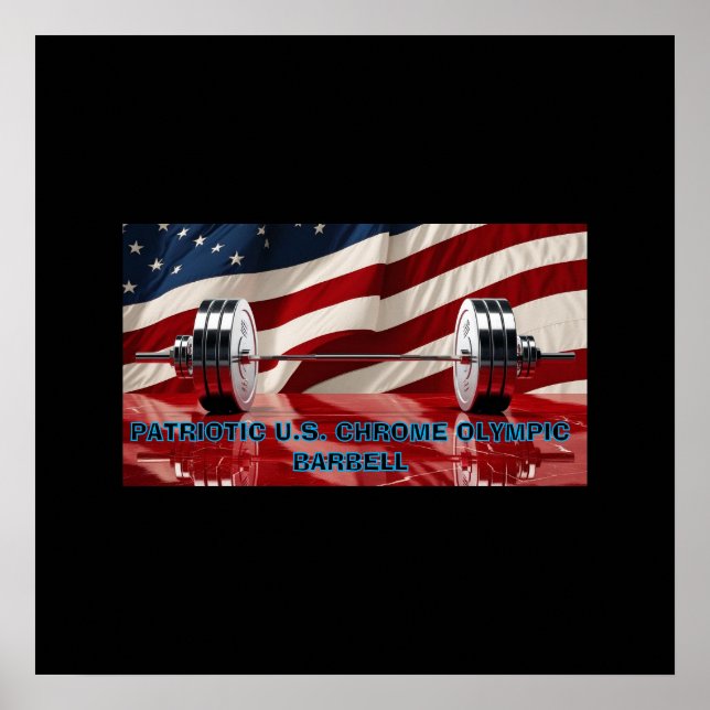 Affiche Patriotique États-Unis Chrome Barbell Set (Devant)