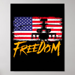 Affiche Patriotique États-Unis - Liberté du drapeau améric