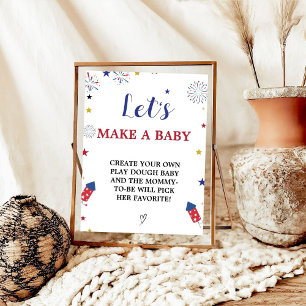 Affiche Patriotique faisons un signe de jeu Baby shower bé