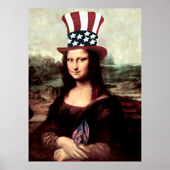 Affiche Patriotique Mona Lisa - Prêt pour l'indépendance (Devant)