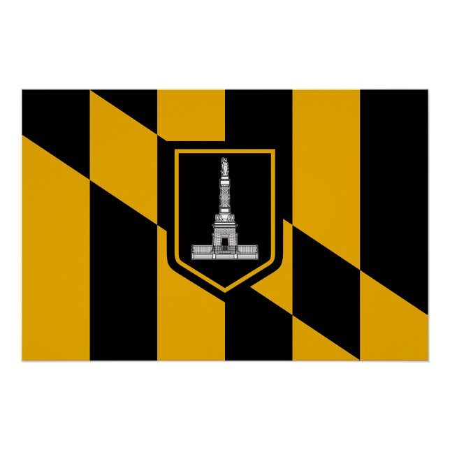 Affiche patriotique murale avec drapeau de Baltimo (Devant)