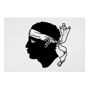 Affiche patriotique murale avec Drapeau de Corse