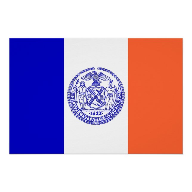 Affiche patriotique murale avec Drapeau de New Yor (Devant)