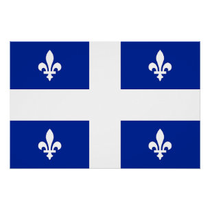 Affiche patriotique murale avec Drapeau du Québec