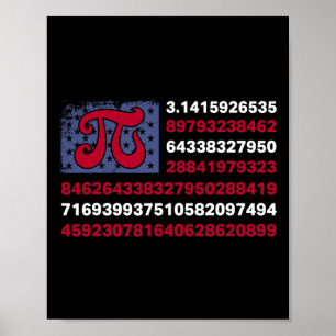 Affiche Patriotique Pi Day American Flag Math Enseignant 4