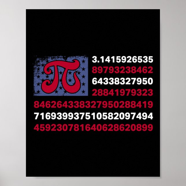 Affiche Patriotique Pi Day American Flag Math Enseignant 4 (Devant)