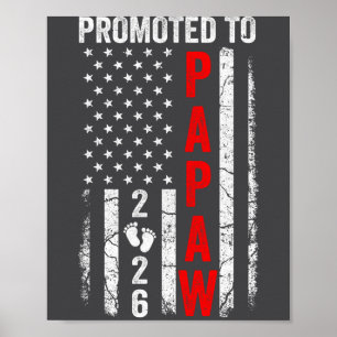 Affiche Patriotique Promu Papa 2026 Première Fois Nouveau