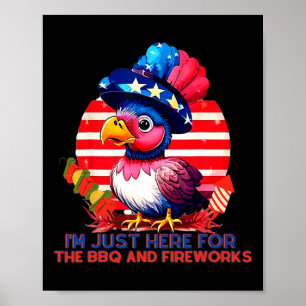 Affiche Patriotique Turquie 4 juillet Bbq Fireworks Party