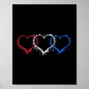 Affiche Patriotique Usa American Hearts Forces Armées 4ème