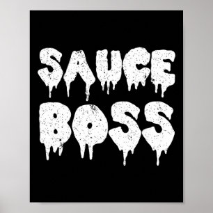 Affiche Patron de sauce Chef BBQ Cuisinier Nourriture Humo