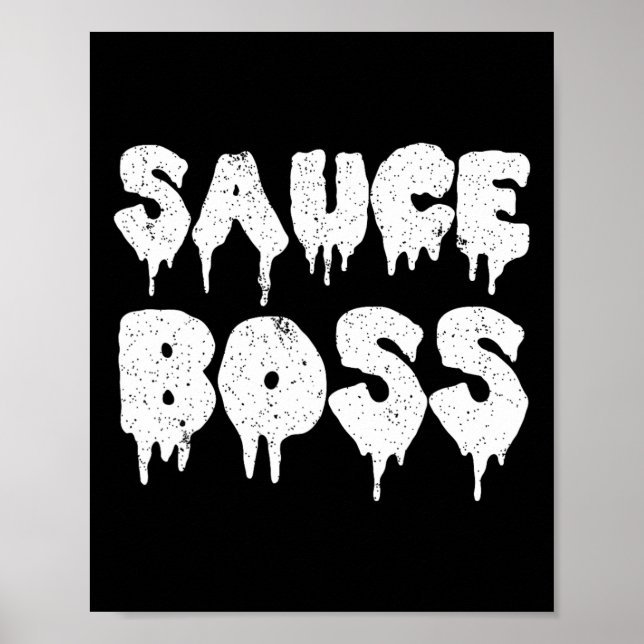 Affiche Patron de sauce Chef BBQ Cuisinier Nourriture Humo (Devant)