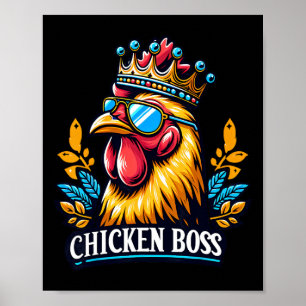 Affiche Patron Poulet Avec Couronne