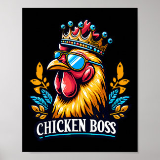 Affiche Patron Poulet Avec Couronne
