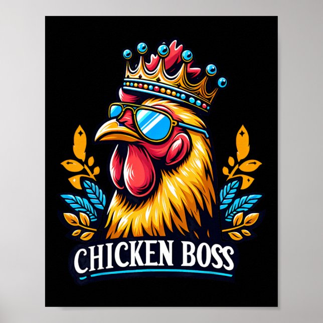 Affiche Patron Poulet Avec Couronne  (Devant)
