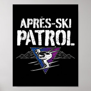 Affiche Patrouille de l'après-ski rétro des années 80 Vint