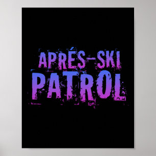 Affiche Patrouille de l'après-ski rétro des années 80 Vint