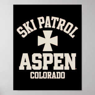 Affiche Patrouille de Ski Aspen Colorado Ski et Snowboard