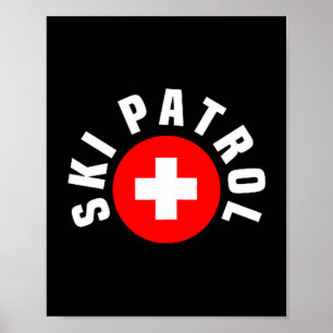 Affiche Patrouille de ski tenue de poche pente d'urgence s
