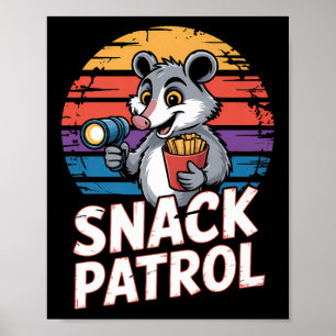 Affiche Patrouille De Snacks Possum Avec Lampe De poche Et