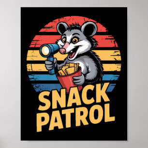 Affiche Patrouille De Snacks Possum Avec Lampe De poche Et