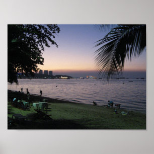 Affiche Pattaya Beach Sunset ... Chonburi, Thaïlande