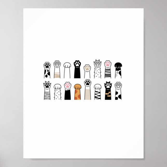 Affiche patte de chat et de chien mignons (Devant)