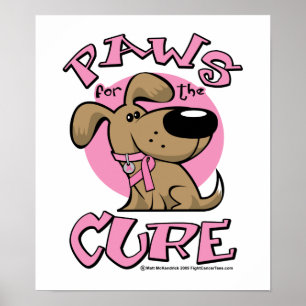 Affiche Pattes de cancer du sein pour le chien de