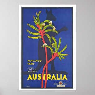 Affiche Pattes de kangourou d'Australie Australie occident