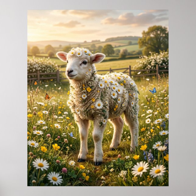 Affiche Pâturage printanier de Daisy Lamb (Devant)