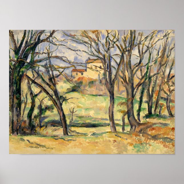 Affiche Paul Cezanne | Arbres et maisons près du Jas de Bo (Devant)