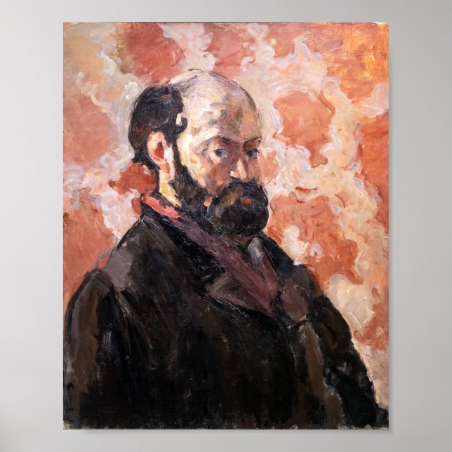 Affiche Paul Cezanne - Autoportrait avec fond rose (Devant)