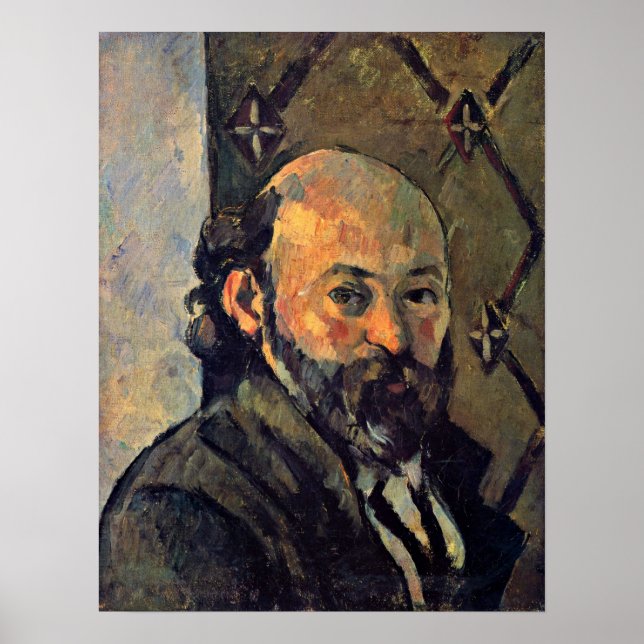 Affiche Paul Cezanne - Autoportrait de papier peint (Devant)