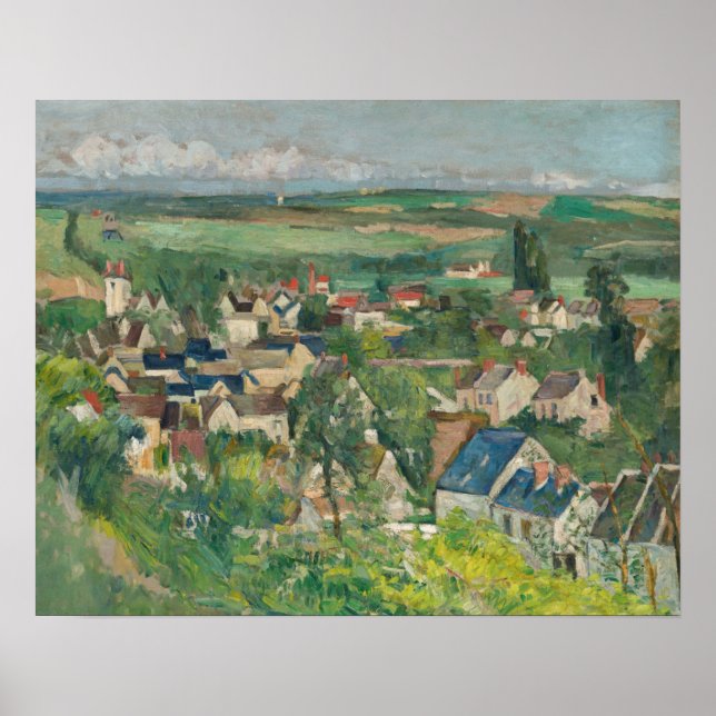 Affiche Paul Cezanne - Auvers, Vue panoramique (Devant)