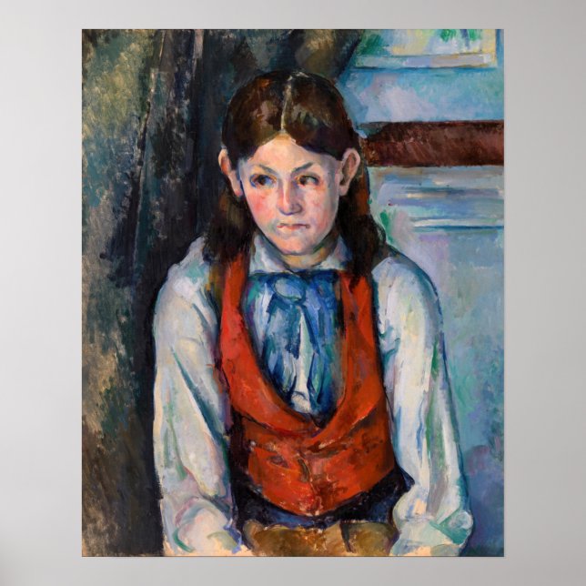 Affiche Paul Cezanne - Garçon au gilet rouge (Devant)
