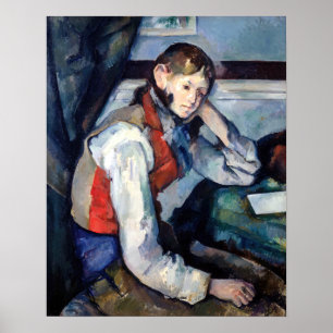 Affiche Paul Cezanne - Garçon au gilet rouge