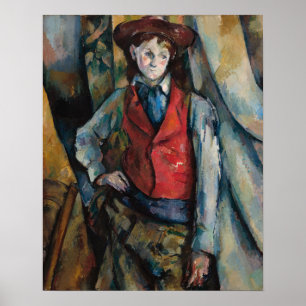 Affiche Paul Cezanne - Garçon au gilet rouge