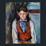 Affiche Paul Cezanne - Garçon dans la veste rouge<br><div class="desc">Garcon au gilet rouge - Paul Cezanne,  Huile sur toile,  1888-1890</div>