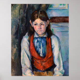 Affiche Paul Cezanne - Garçon dans la veste rouge
