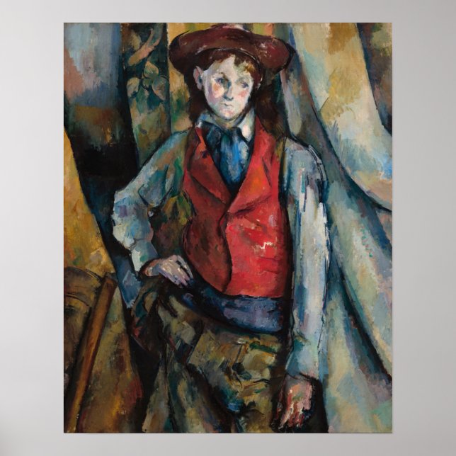 Affiche Paul Cezanne - Garçon dans la veste rouge (Devant)