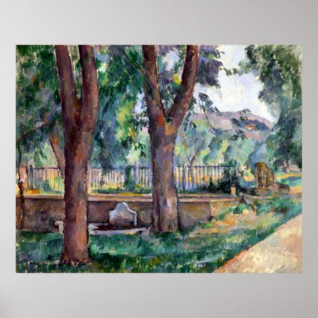Affiche Paul Cezanne La piscine au Jas de Bouffan (Devant)