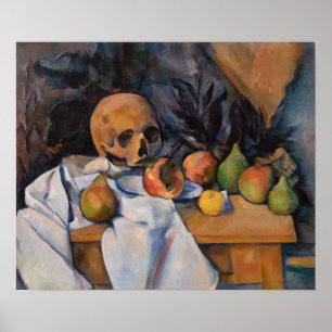 Affiche Paul Cezanne - La vie morte avec le crâne