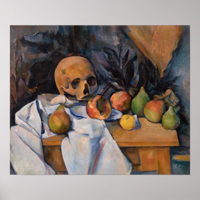 Affiche Paul Cezanne - La vie morte avec le crâne (Devant)