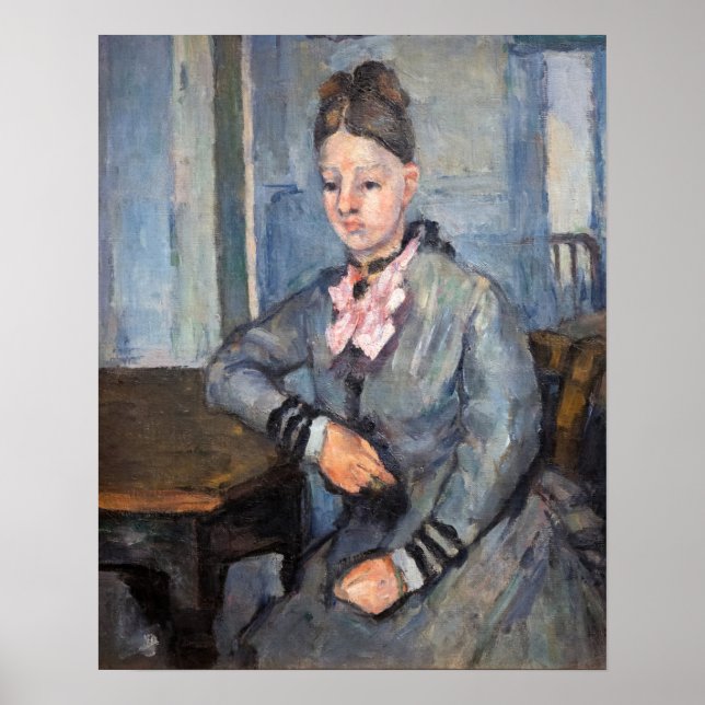 Affiche Paul Cezanne - Madame Cezanne appuyée sur une tabl (Devant)