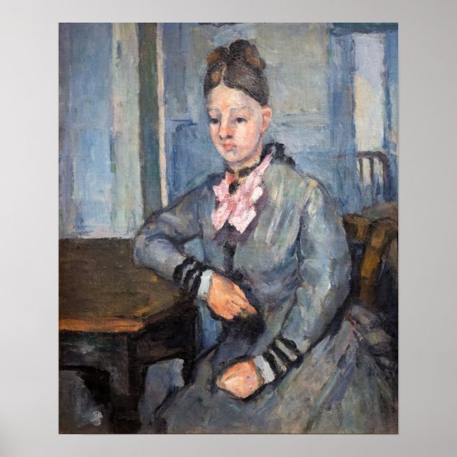 Affiche Paul Cezanne - Madame Cezanne Leaning sur une tabl (Devant)