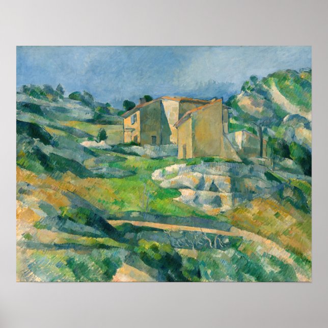 Affiche Paul Cezanne - Maisons en Provence, Vallée du Riau (Devant)