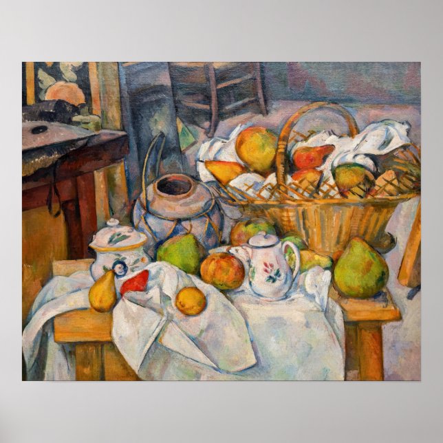 Affiche Paul Cezanne - Nature morte avec panier (Devant)