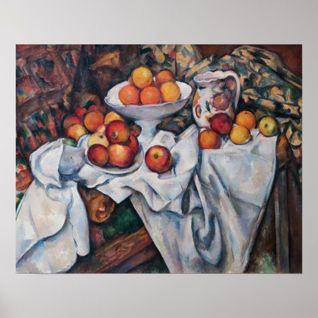 Affiche Paul Cezanne - Nature morte, pommes et oranges (Devant)
