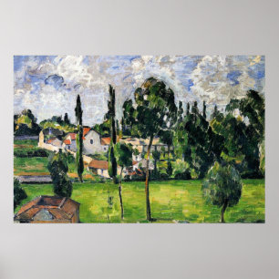 Affiche Paul Cezanne - Paysage avec ligne d'eau,