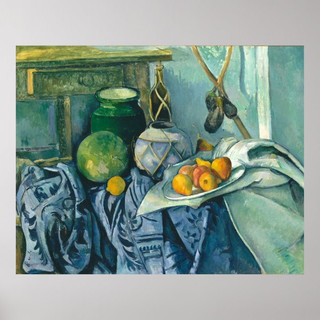 Affiche Paul Cezanne Still Life Ginger Jar et Eggplant (Devant)